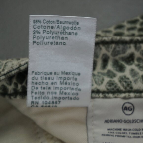 New AG Adriano Goldschmied The Mari High Rise Straight Snake Print Jeans size 29 - Picture 16 of 16